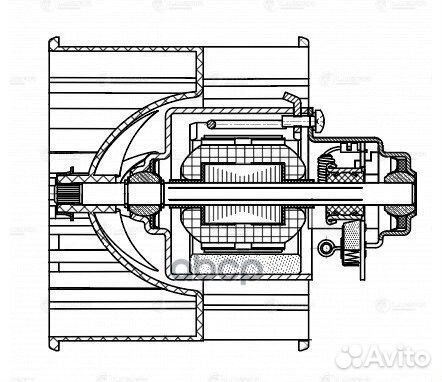 LFH 0107 вентилятор отопителя с кожух ваз 2108