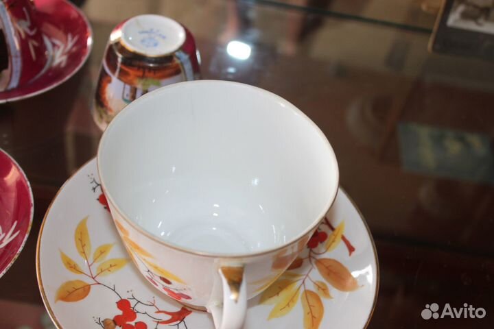 Редчайшая огромная чайная пара лфз Рябина