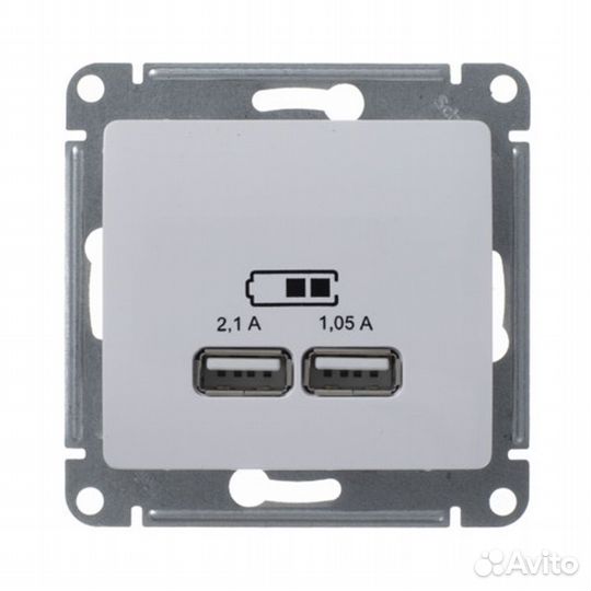 Розетка usb GSL000133 скрытая установка белая IP20