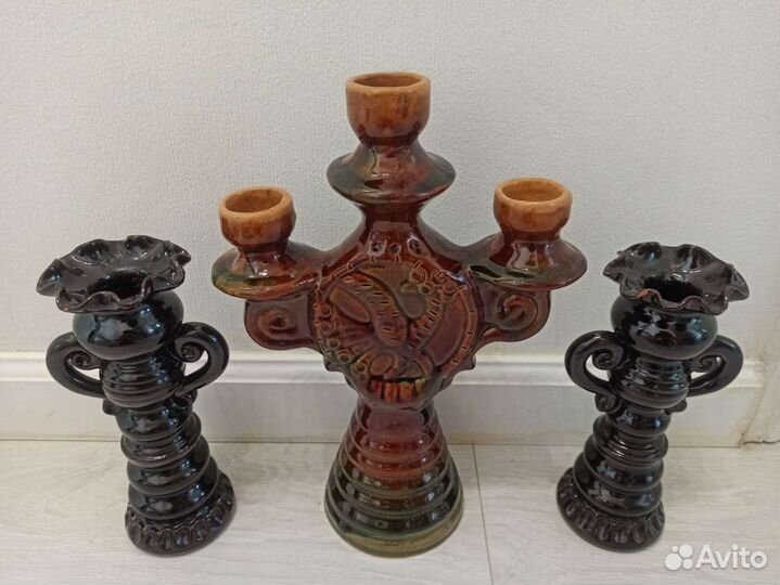 Фарфоровые подсвечники и канделябр