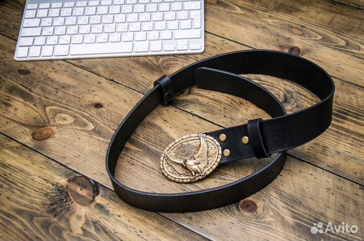 Кожаный байкерский ремень Harley-Davidson