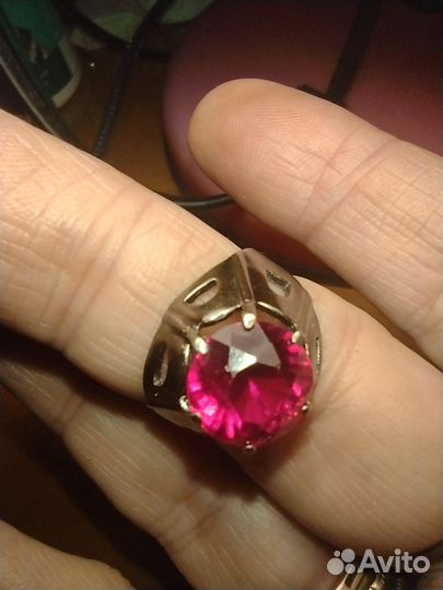 Кольцо перстень рубин винтаж СССР