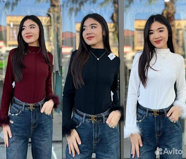 Лонгслив с перьями