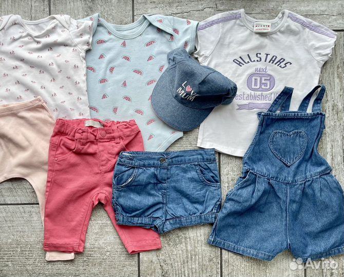 Вещи пакетом на девочку 80 Next, Primark