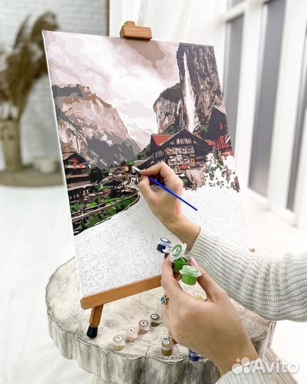 Картины по номерам 40на50, розы и пионы