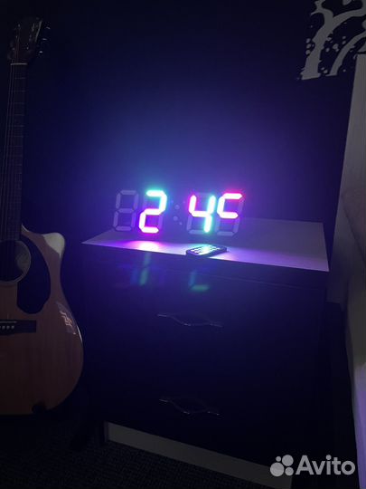 3D часы с подсветкой