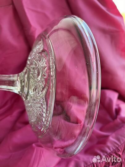 Ваза для фруктов, стекло, старинная