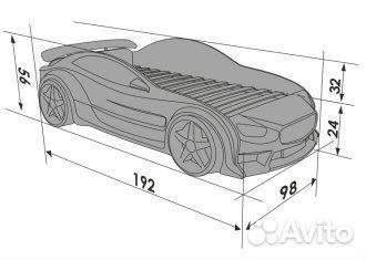 Детская кровать в форме машины 3D EVO