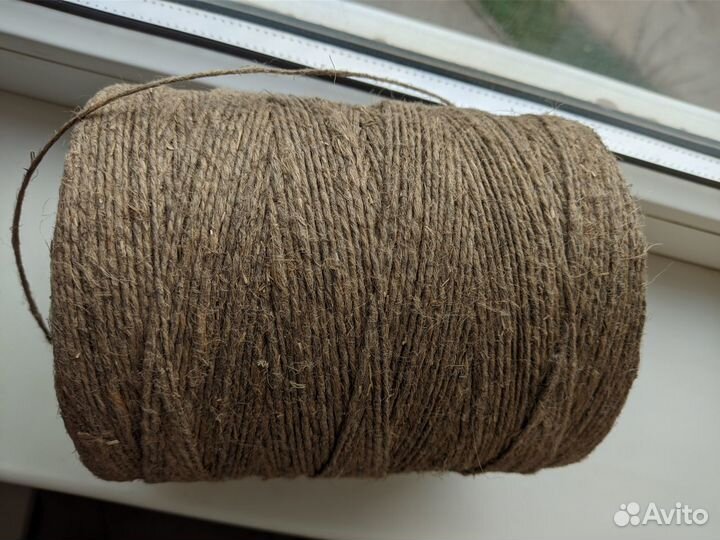 Шпагат джутовый, натуральный, пеньковый