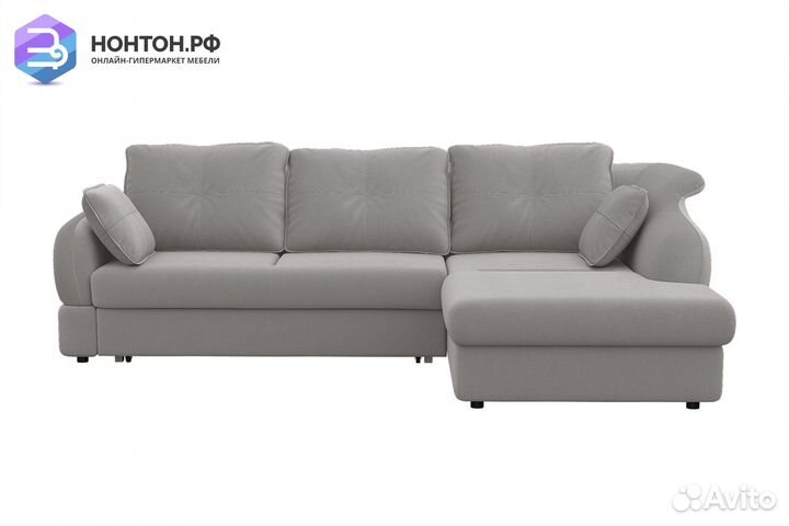 Диван угловой дельфин Вега-Элит серый