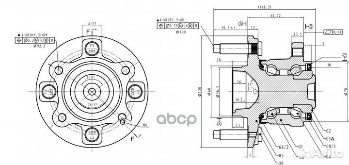 Ступица задняя в сборе LR chevrolet Aveo T300
