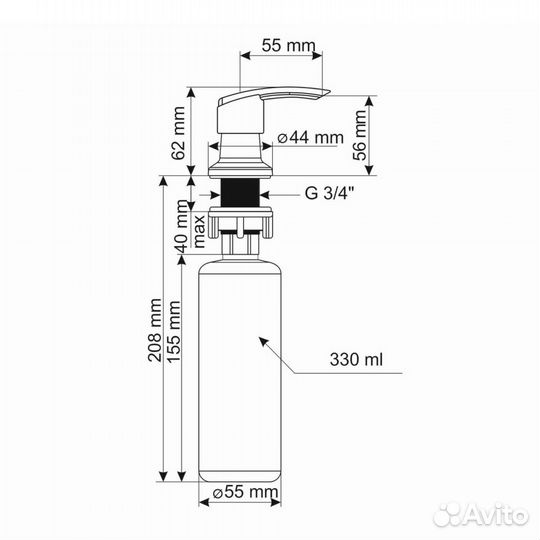 Дозатор для моющего средства Ulgran U-02-328, беж