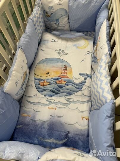 Комплект в кроватку, подушки бортик
