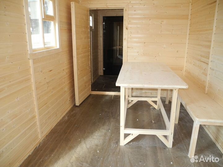 Баня Русская 2.3х8.0м. с печью Ермак 12