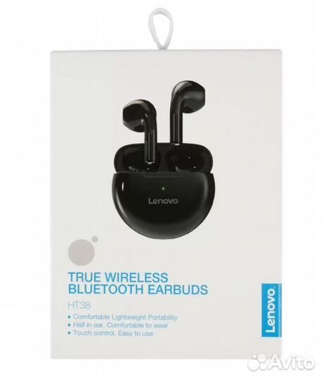 Наушники беспроводные Lenovo HT38 TWS Earbuds Blue
