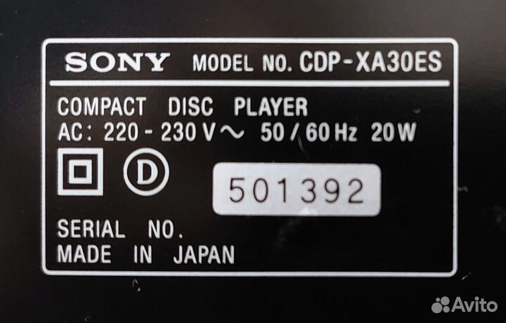 Cd проигрыватель sony XA30ES