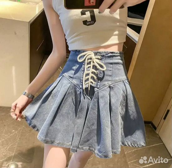 Юбка женская джинсовая короткая