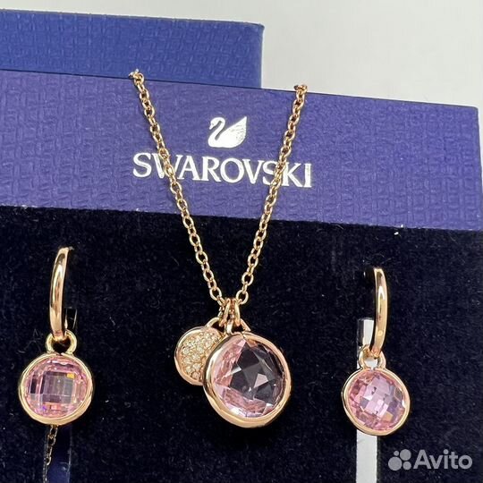 Swarovski комплект розовый