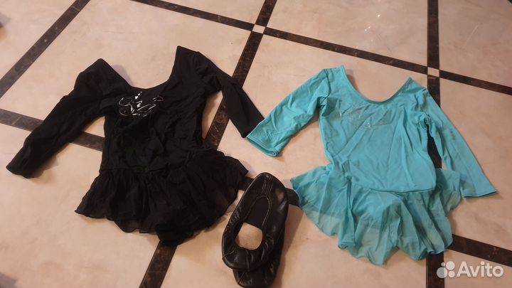 Костюм для хореографии чер размер 128.голубой 134й