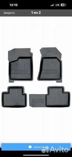 Автомобильные коврики резиновые на лада приору