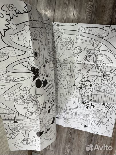 Новая Огромная раскраска XXL 126см*90 см Disney