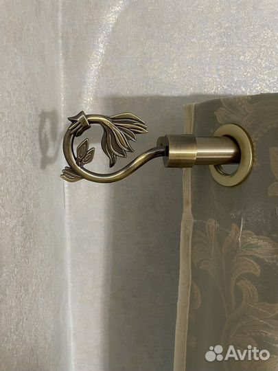 Комплект - шторы сдвоенные, тюль, карниз