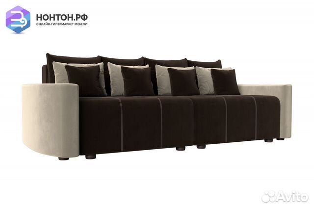 Диван еврокнижка Бристоль микровельвет коричневый