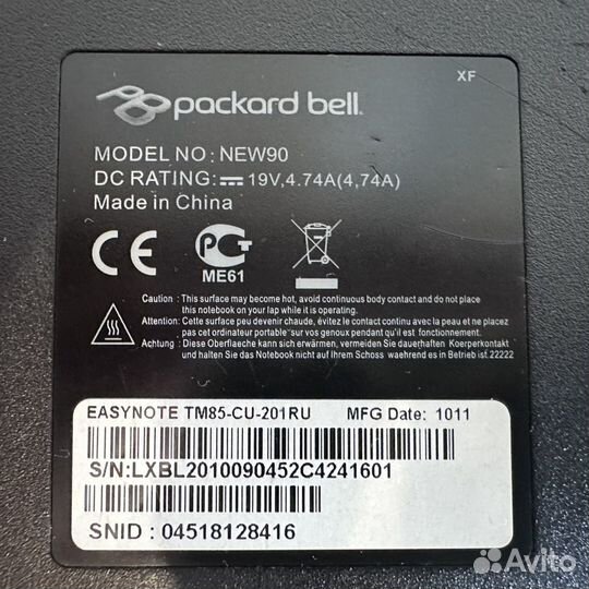 Ноутбук Packard Bell EasyNote TM85 рабочий 500 Гб