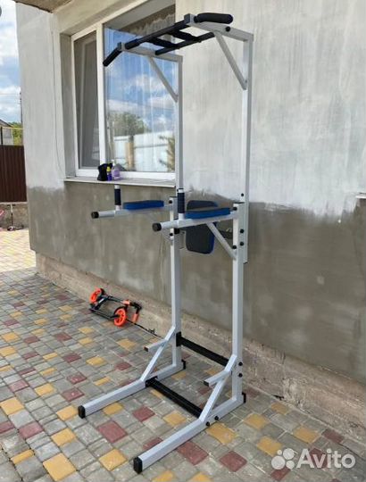 Турник брусья пресс 3в1 Напольный стационарный сер