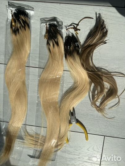 Волосы для наращивания блонд 45 см