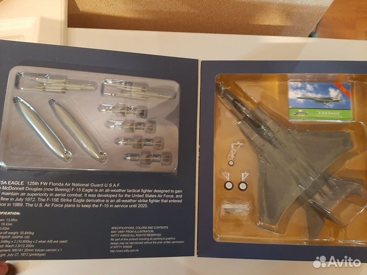 Металлическая модель самолета Witty Wings F-15