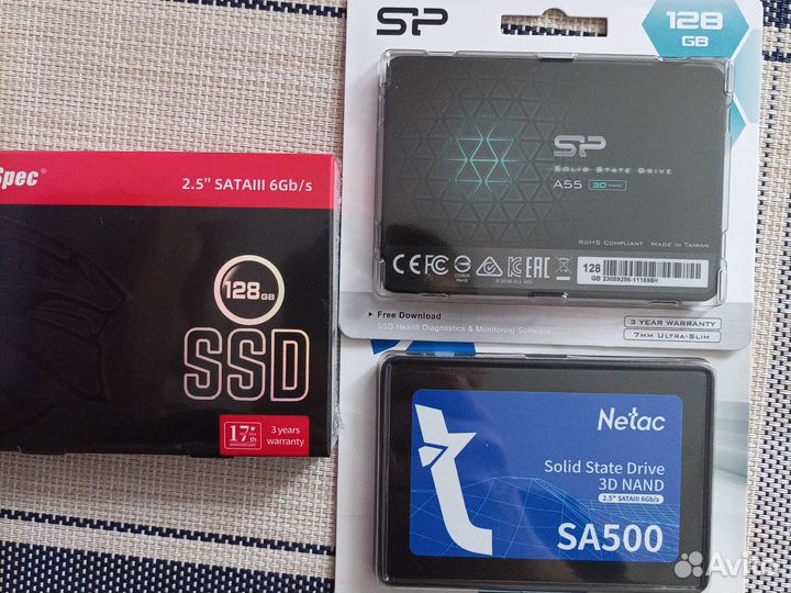 SSD 128 Gb SATA и m.2