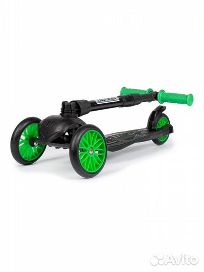 Самокат детский baby зеленый/черный