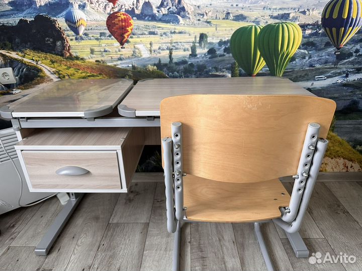 Растущая парта и стул деми бу