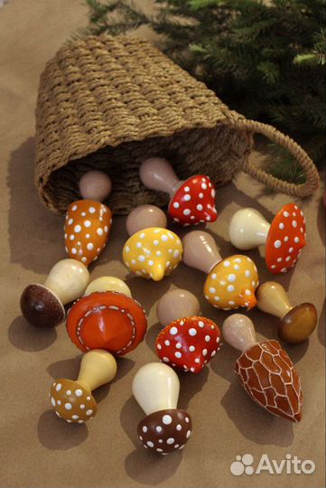 Грибы из дерева, деревянные грибы