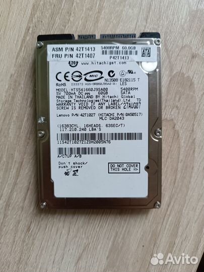 Жесткий диск hitachi 60 Гб