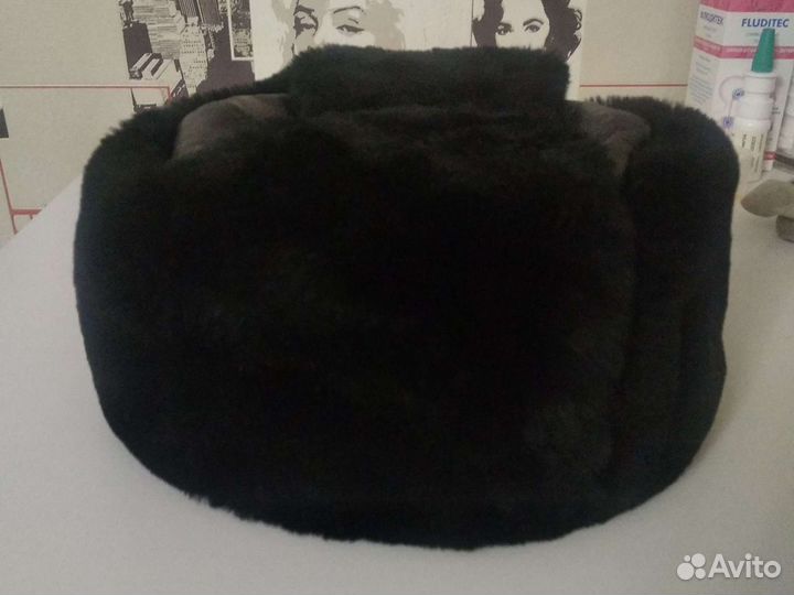 Шапка зимняя офицерская, верх кожа