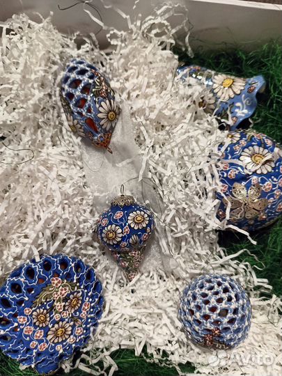 Ёлочные фарфоровые новогодние игрушки