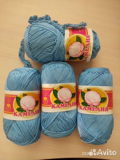 Пряжа Камелия 100 хлопок. Моток 100гр 305м