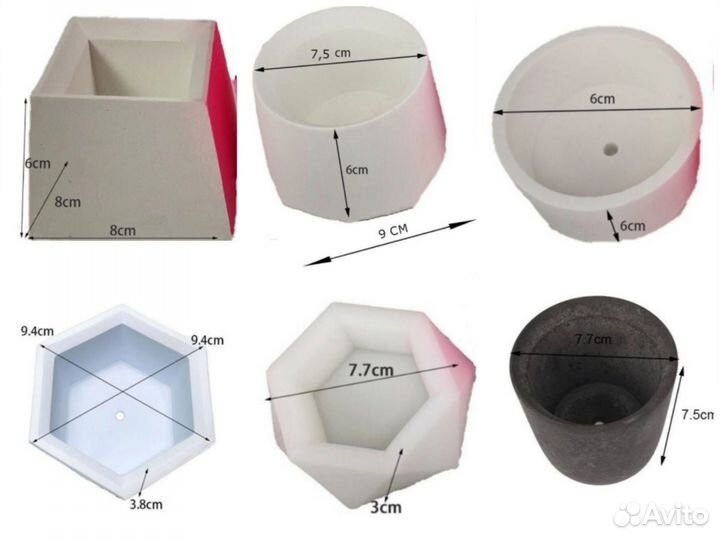 Гипсовый цветочный горшок/кашпо