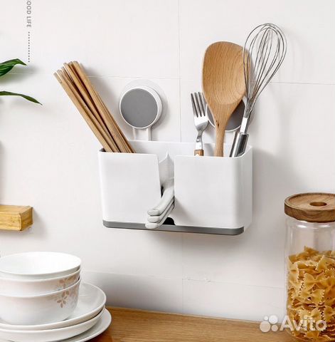 Стакан держатель для ванной и кухни пластик