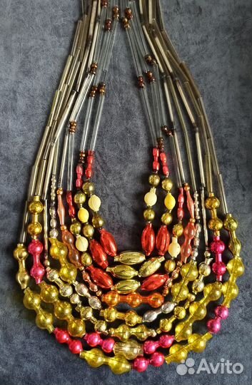 Ёлочные игрушки СССР Бусы стеклярус