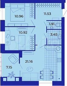 2-к. квартира, 67,1 м², 5/9 эт.