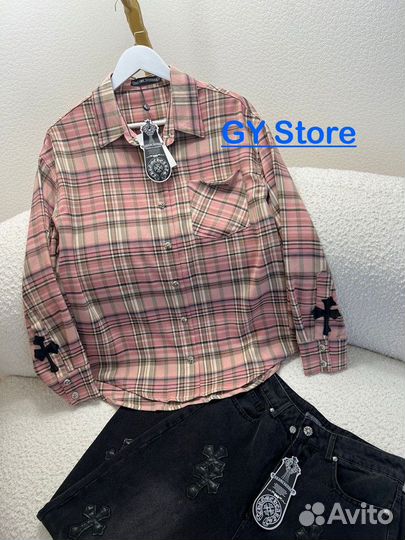 Рубашка chrome hearts изумительная (хит 2024)