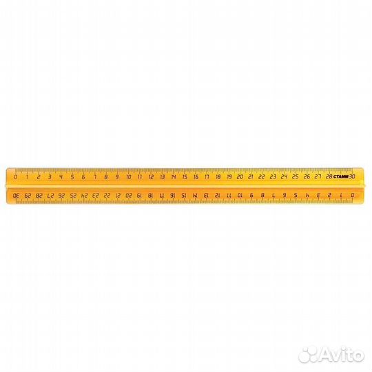 Линейка 30см Attache с держателем прозрачно-яркие