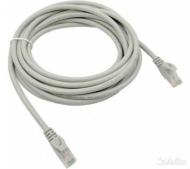 Патч-корд Buro UTP cat6 4 пары 5м, серый (UTP-6-5M