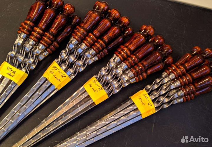 Шампура с деревянными ручками 10 шт