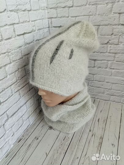 Комплект шапка снуд пух норки