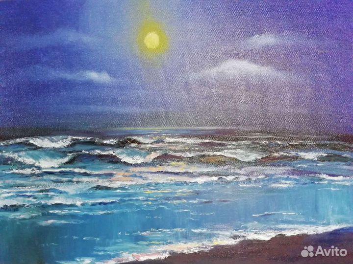 Картина маслом на холсте море