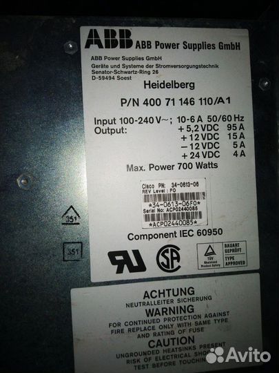 Блоки питания Cisco 12В 82А